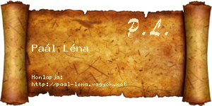 Paál Léna névjegykártya